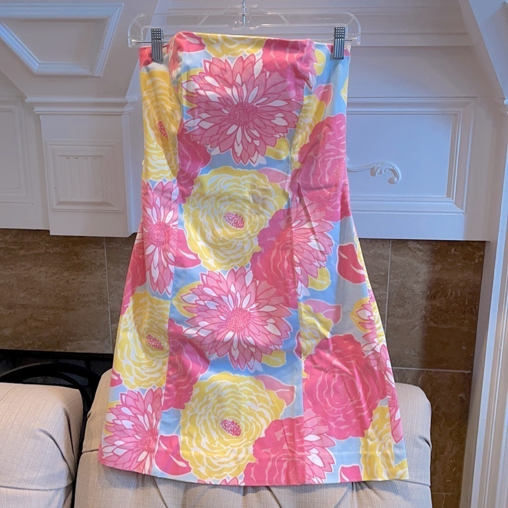Stephanie B. Strapless Flower Dress